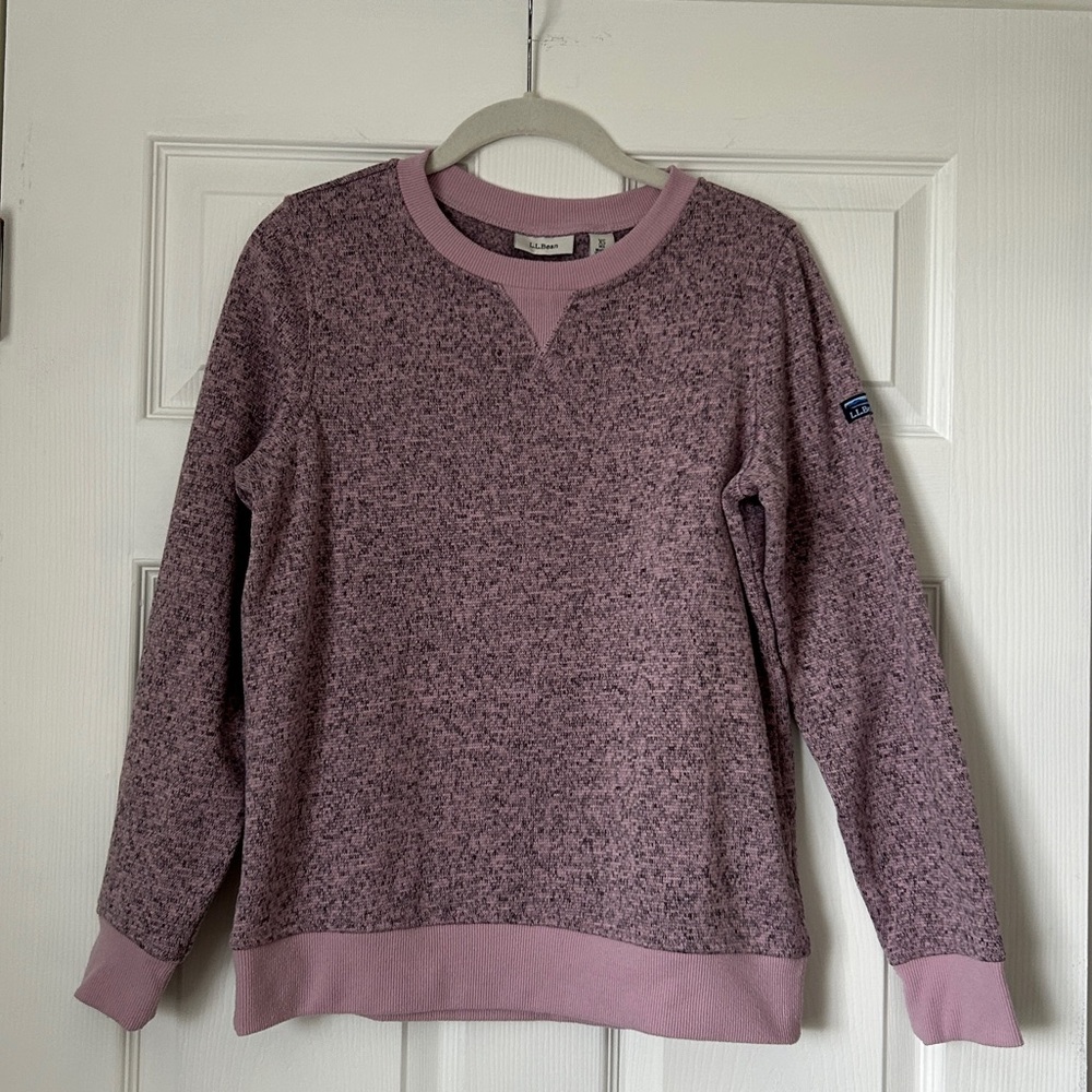 L.L. Bean Heathered Pink Crewneck Sweatshirt